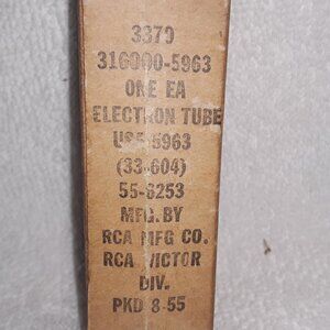 Vintage RCAVictor Electron Tube-5963  Pkd 8-55,3379 316000-5963 (33-604) 55-6253